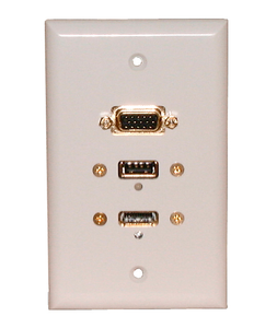 Wall Plate HDMI + VGA+ USB White, 75-639