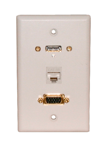 Wall Plate HDMI+VGA+Cat5e White, 75-653