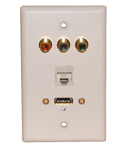 Wall Plate HDMI+Comp.Video+Cat5e White, 75-659