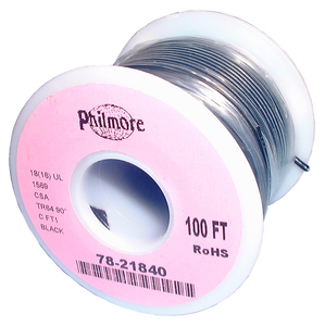 STRANDED COPPER-18 AWG-100'-BLACK, 78-21840