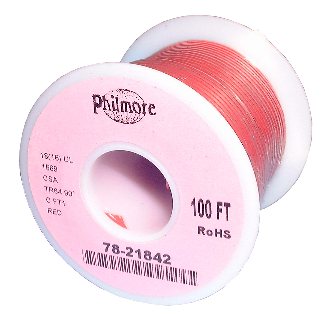 STRANDED COPPER-18 AWG-100'-RED, 78-21842