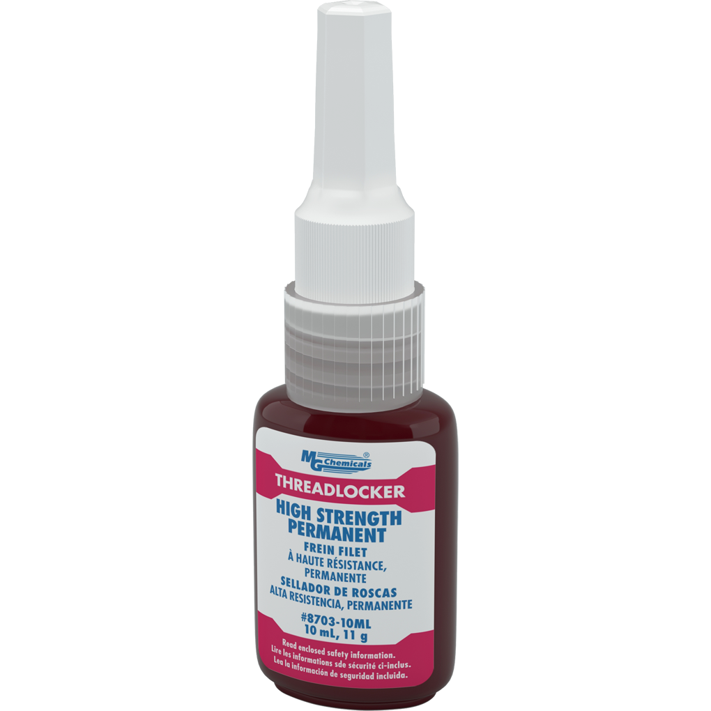 Threadlocker, High Strength, Permanent, 8703-10ML