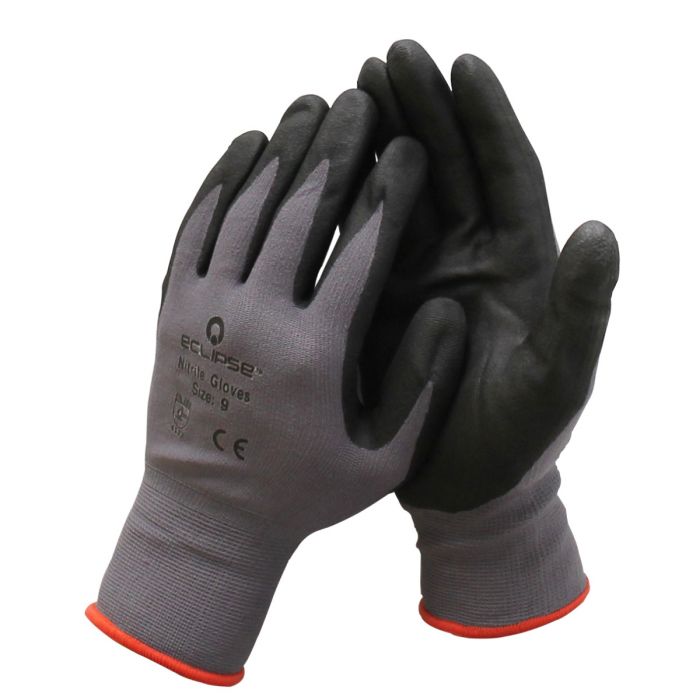 Nitrile Coated Work Gloves (Medium, Size 8)