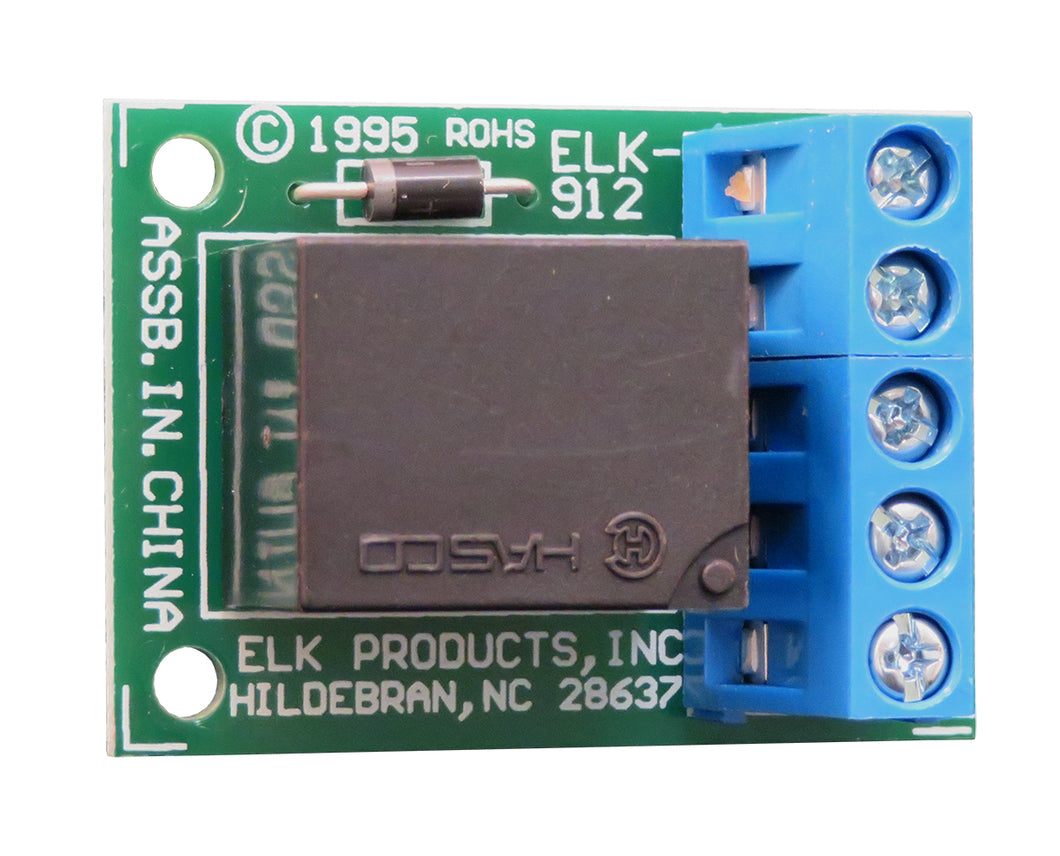 Relay Module, 12Amp SPDT Relay, 12vdc coil, ELK-912