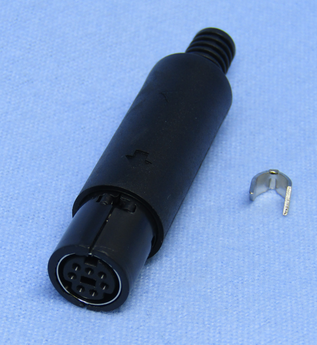 7 Pin Female Cord Mt., Mini Din Connector, EML7