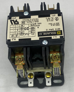 8910DPA12V09, SQUARE D Contactor 240Vac, 2 Pole 20 Amp