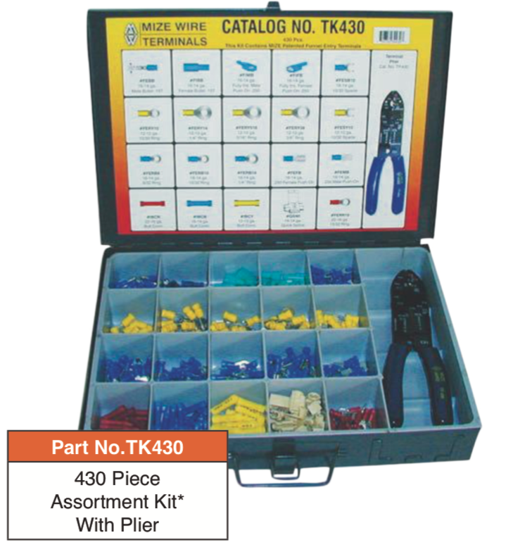 430 PC NYLON TERMINAL ASST. W/ CRIMPER