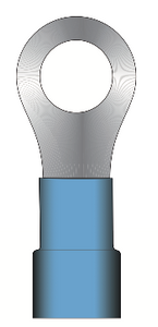 .375"- 3/8" Stud, 6 AWG, Ring Terminal, Vinyl Insulation, 10 Pcs Per Package