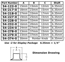 Load image into Gallery viewer, 54-278-2 - 1/4 inch(6.35mm)x 37mm Knob-- 2/pack
