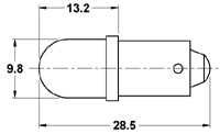 LED Lamp Mini Bayo Base 120vac/dc GREEN, 55-113G-1