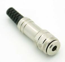 inline female, 3.5mm shielded stereo plug