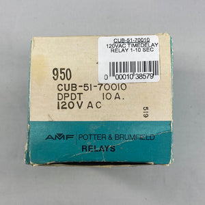 CUB-51-70010  -  POTTER & BRUMFIELD Time Delay Relay -120Vac