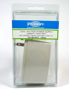 DUAL P. SUPPLY 12VDC -1A/ 24VAC-15VA (650ma)  #48-2412