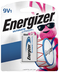 9V ENERGIZER Ultimate Lithium Batteries  , L522