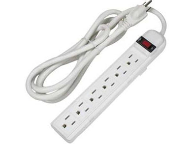 6Ft 6 Outlet Surge Protector Power Strip Plastic, 215002