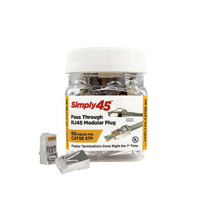 Pass Through Shielded - Cat5e STP (internal ground) - 50pc Jar