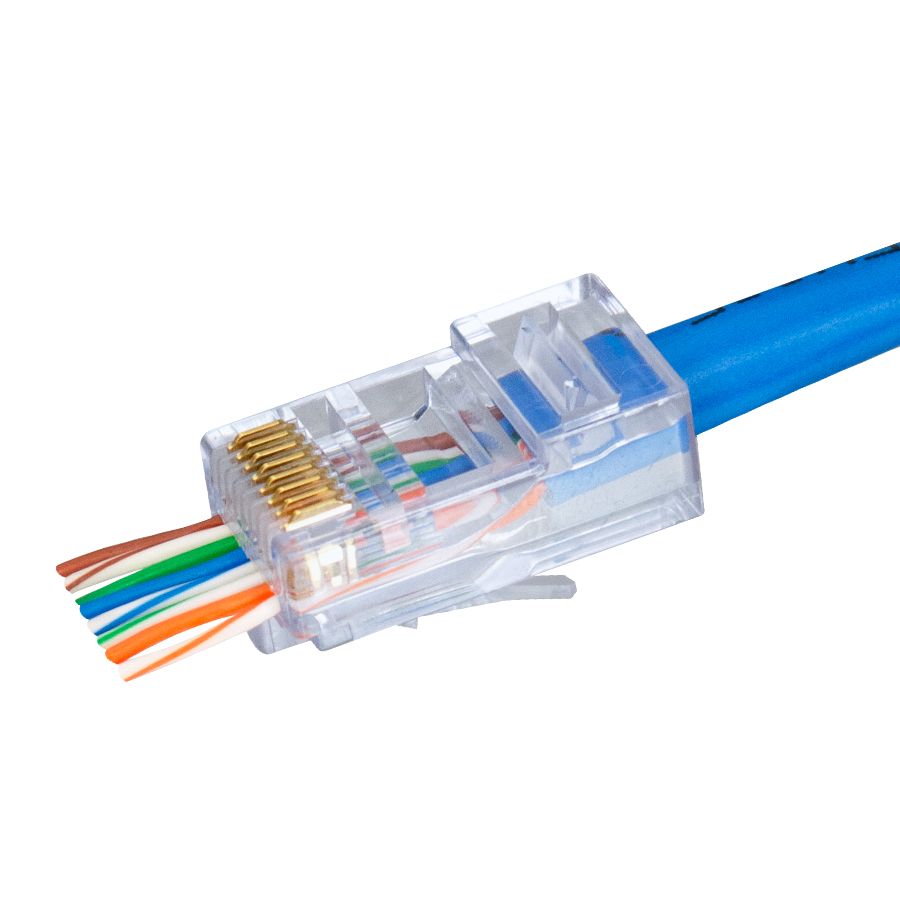 Pass Through Blue Tint - Cat5e UTP - 50pc Clamshell